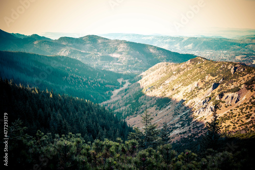 Beautiful view of mountains and blue sky