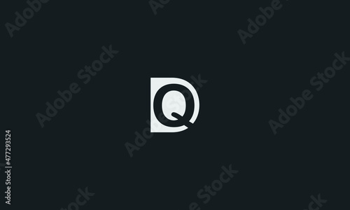 Initial letter DQ uppercase modern logo design template elements. Vector