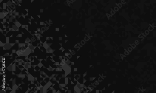 Abstract mosaic vector background black and gray monochrome illustration, geometric tiles backdrop abstraction, blank template for ads and presentations.