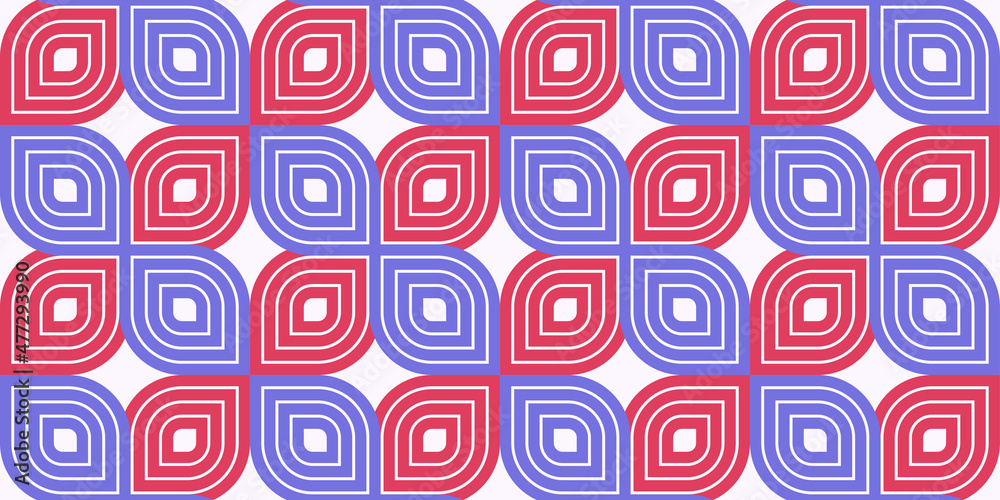 Lattice geometric seamless pattern vector design, trendy retro style minimal grid tiling, net linear art.