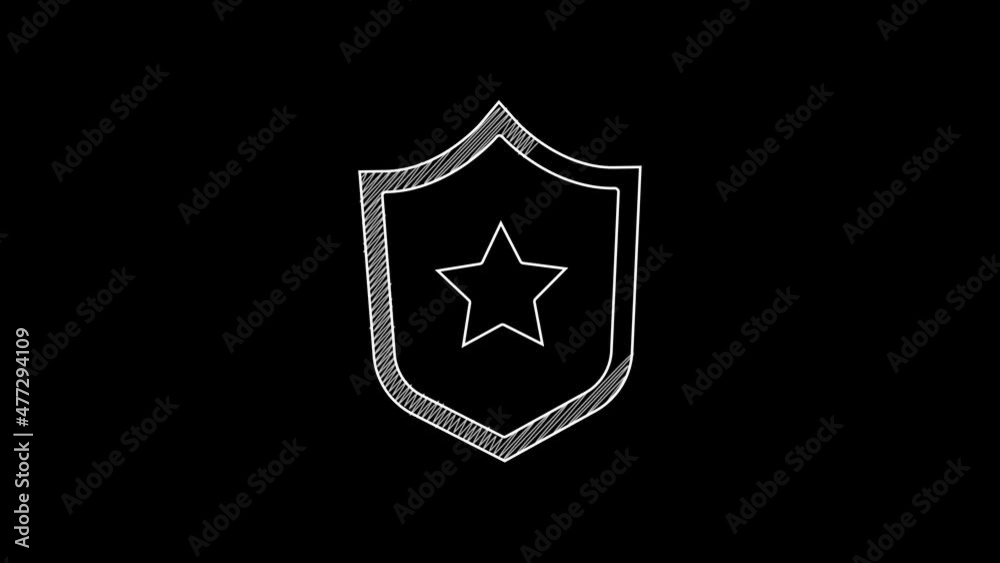 White line Military reward medal icon isolated on black background. Army sign. 4K Video motion graphic animation White line Military reward medal icon isolated on black background. Army sign. 4K Video motion graphic animation