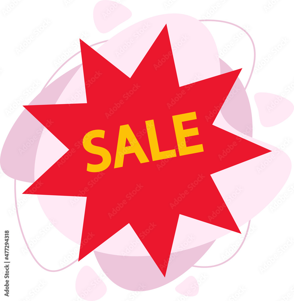 A sign of a sale. Discounts seasonal sales. Flat vector business illustration. A sign of a sale. Discounts seasonal sales. Flat vector business illustration.