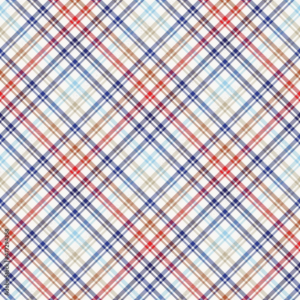 Diagonal Plaid Tartan textured Seamless Pattern Design