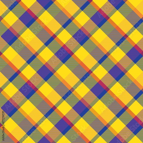 Rainbow Diagonal Plaid Tartan textured Seamless Pattern Design