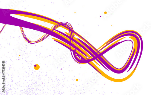Fluid lava shapes abstract vector background, dynamic energy flowing design in 3D perspective, biology or chemistry science theme, nano or micro research technology.