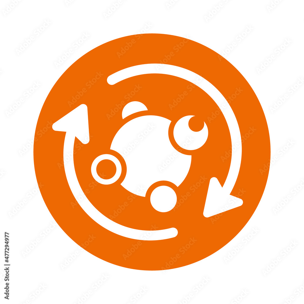 Metabolism, symbiosis icon. Orange vector sketch. Metabolism, symbiosis icon. Orange vector sketch.