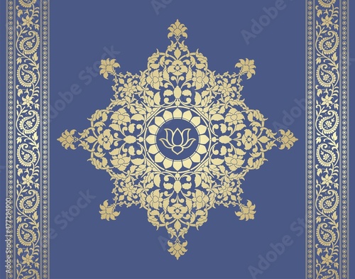 water lily, wedding card design, royal India	