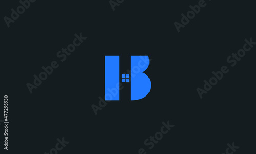 Initial letter BI uppercase modern logo design template elements. Vector
