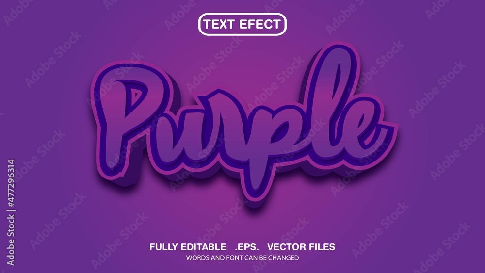 editable text effect purple theme