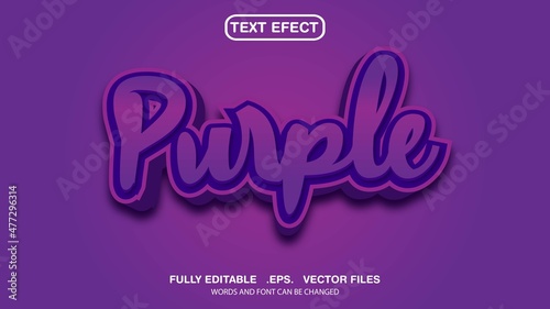 editable text effect purple theme