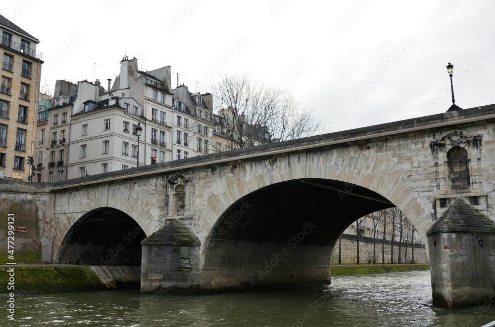 Stone bridges over the river Seine in Paris