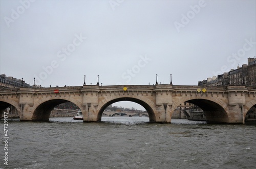 Stone bridges over the river Seine in Paris