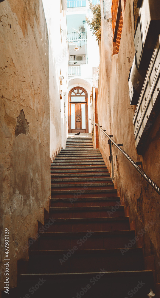 Old European city stairs 