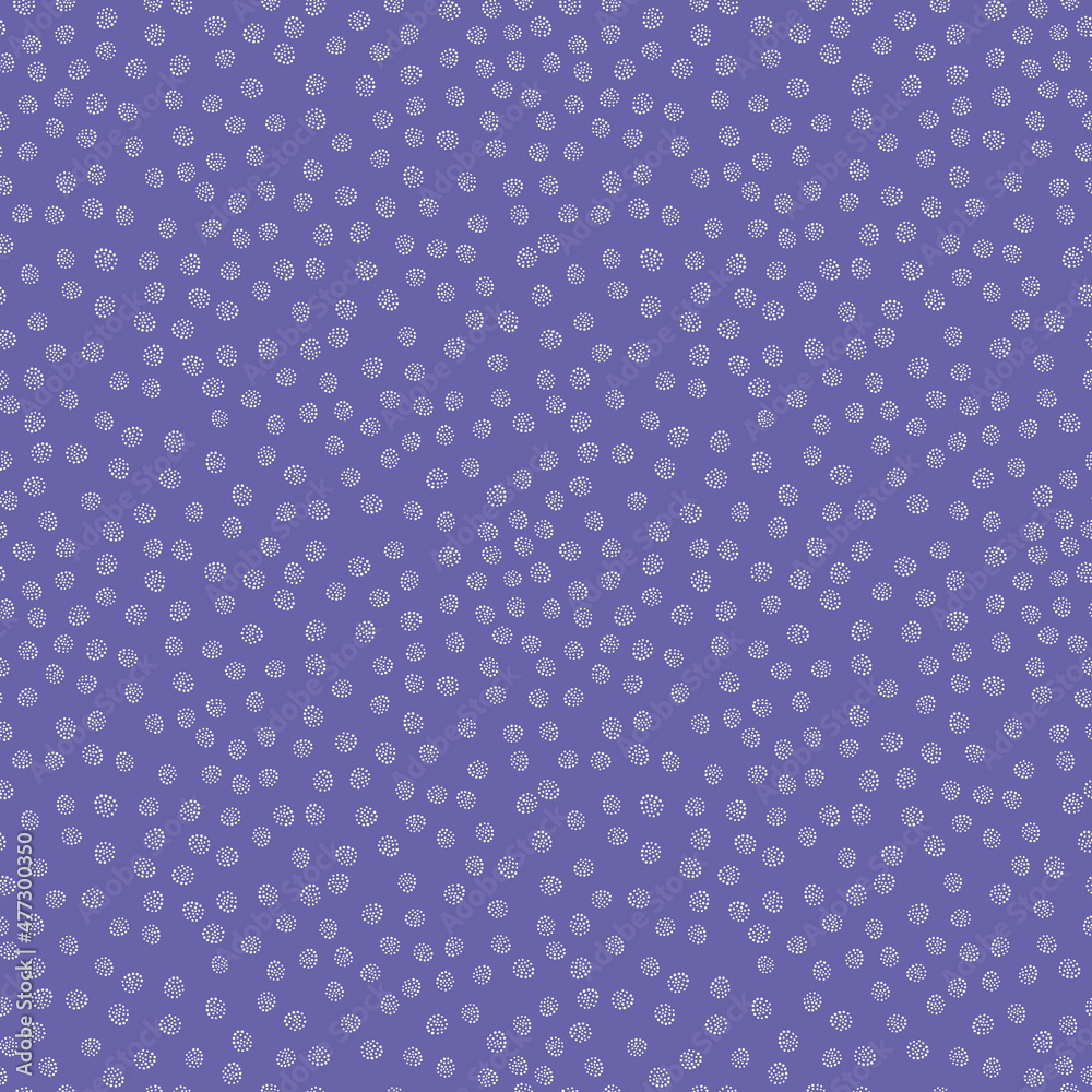 Periwinkle background abstract pattern. Vector seamless repeat of hand drawn irregular dots.