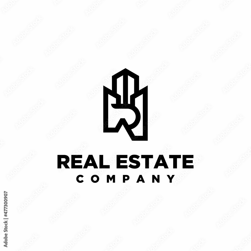 Initial Letter R Real Estae logo design template vector illustration Initial Letter R Real Estae logo design template vector illustration
