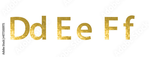 Vector golden alphabet.