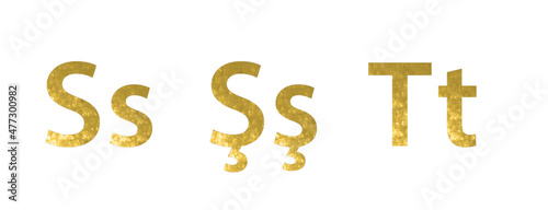 Vector golden alphabet.