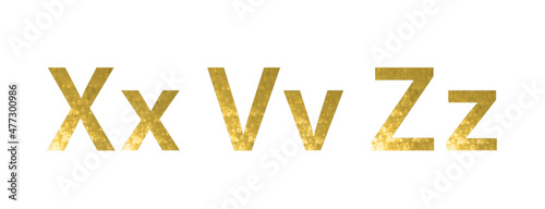 Vector golden alphabet.