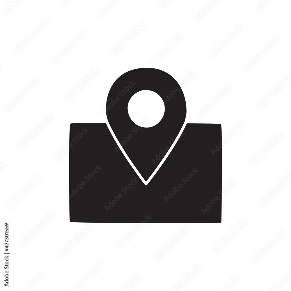 Location Icon in black flat glyph, filled style isolated on white background Location Icon in black flat glyph, filled style isolated on white background