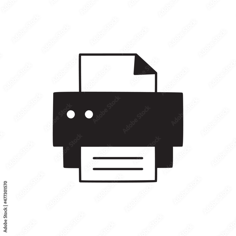 Print Icon in black flat glyph, filled style isolated on white background Print Icon in black flat glyph, filled style isolated on white background