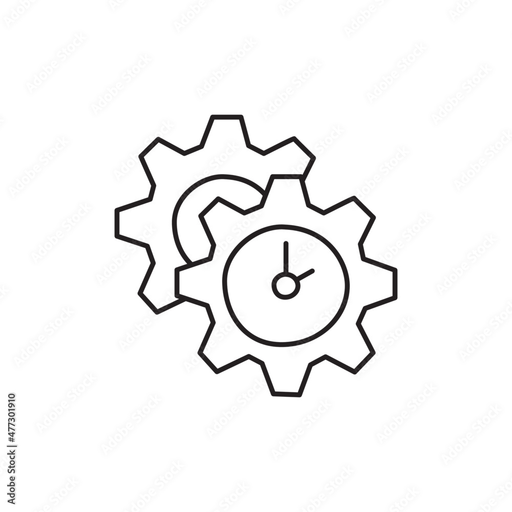 Time Management Icon  in black line style icon, style isolated on white background