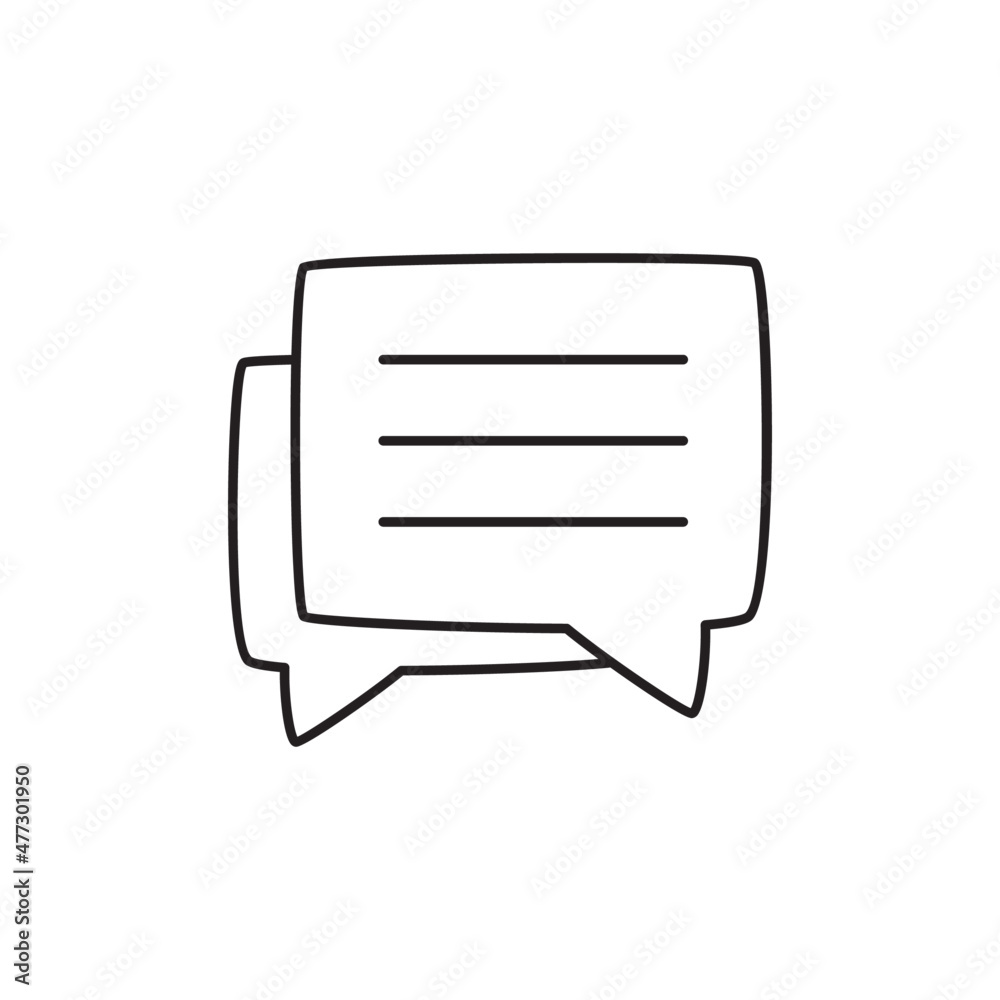 Chat Icon  in black line style icon, style isolated on white background