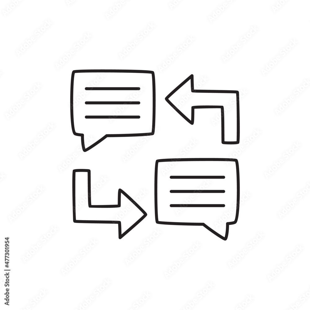 Dialogue Icon in black line style icon, style isolated on white background Dialogue Icon in black line style icon, style isolated on white background