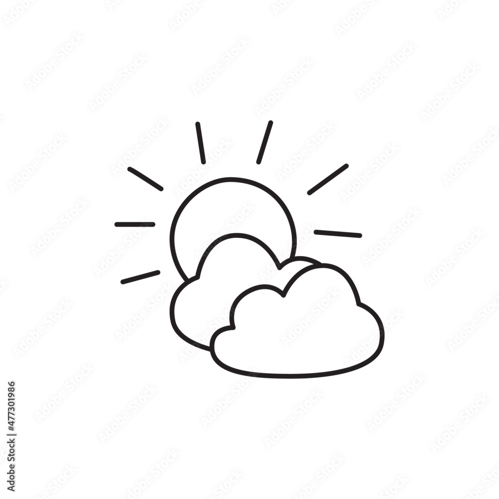 Weather Icon in black line style icon, style isolated on white background Weather Icon in black line style icon, style isolated on white background