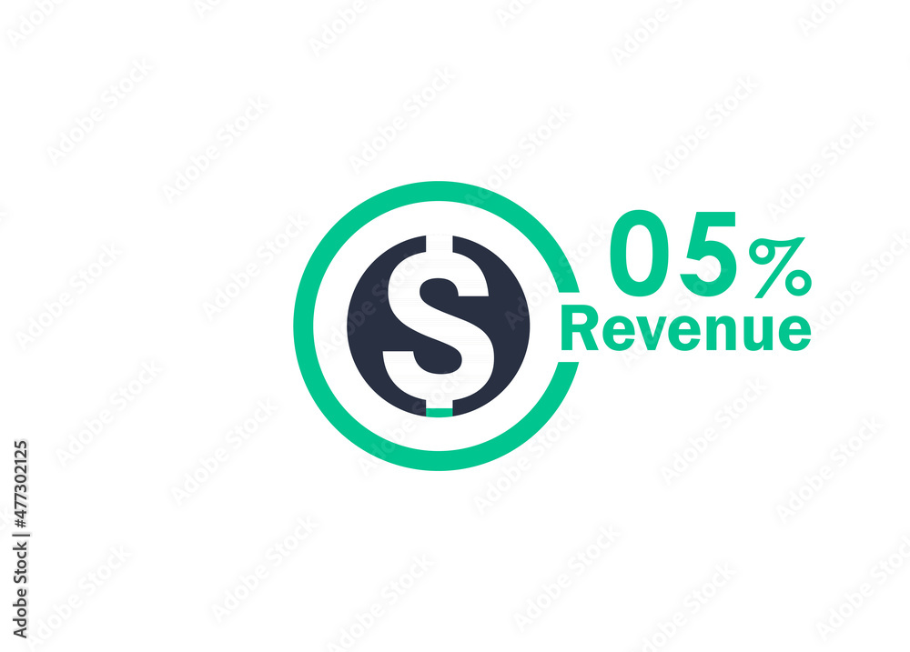 5% revenue design vector image 5% revenue design vector image