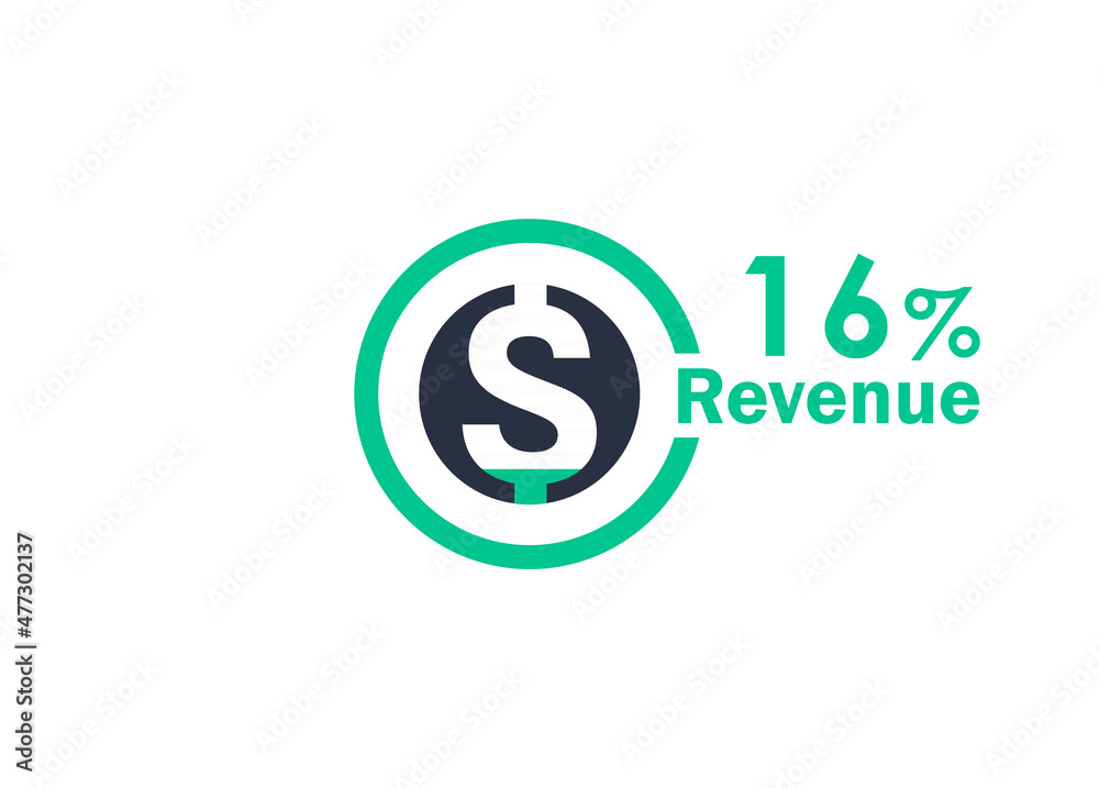 16% revenue design vector image 16% revenue design vector image