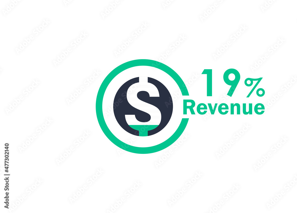 19% revenue design vector image 19% revenue design vector image