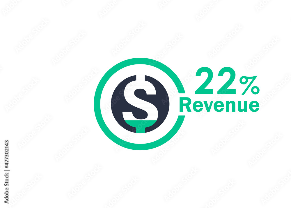 22% revenue design vector image 22% revenue design vector image