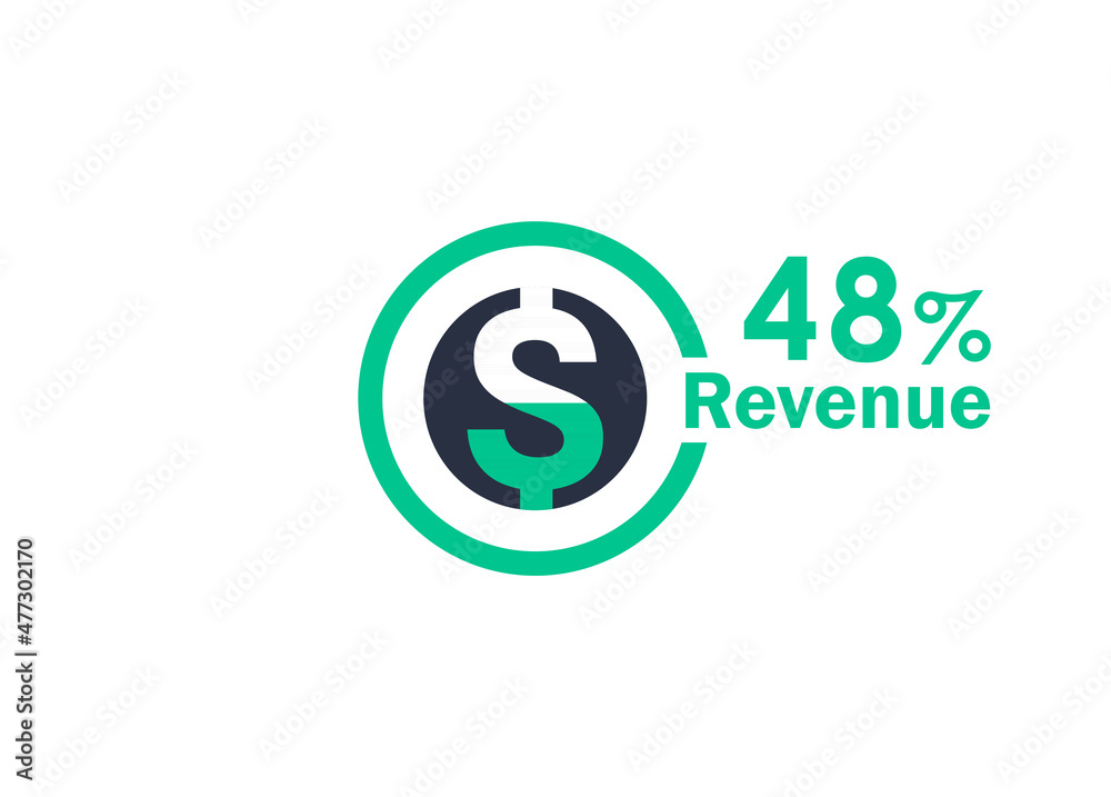 48% revenue design vector image 48% revenue design vector image