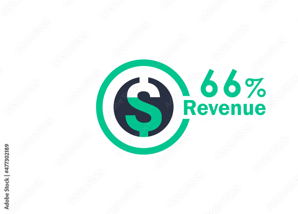 66% revenue design vector image 66% revenue design vector image