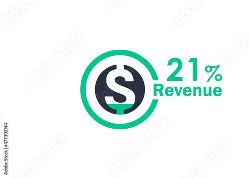 21% revenue design vector image