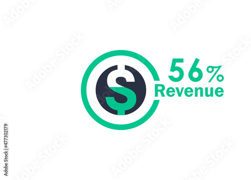 56% revenue design vector image © Rubel