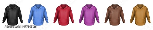 Raglan hoodie vector template. Cloth raglan, sweatshirt hoodie, wear garment illustration