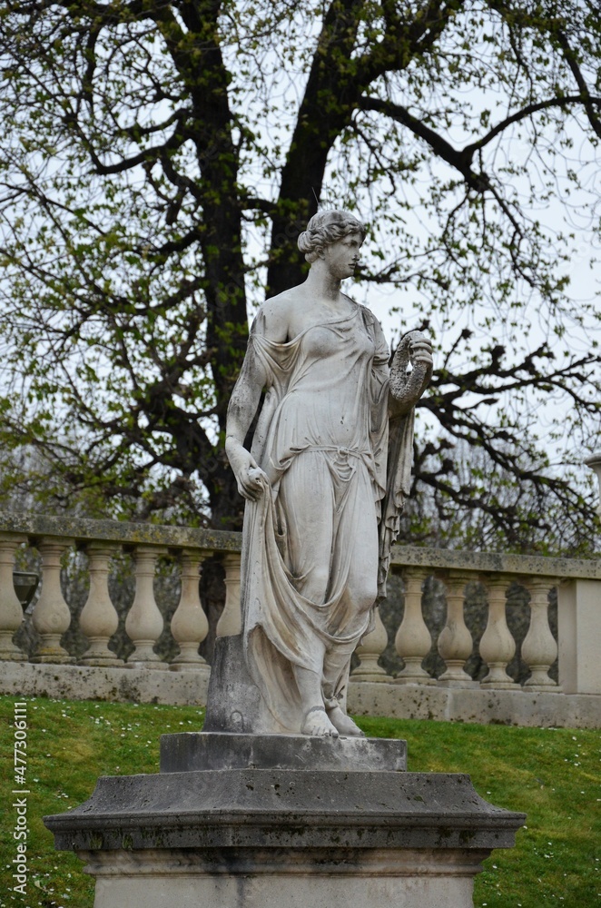 Luxembourg Palace and park in Paris, the Jardin du Luxembourg, Paris (France)