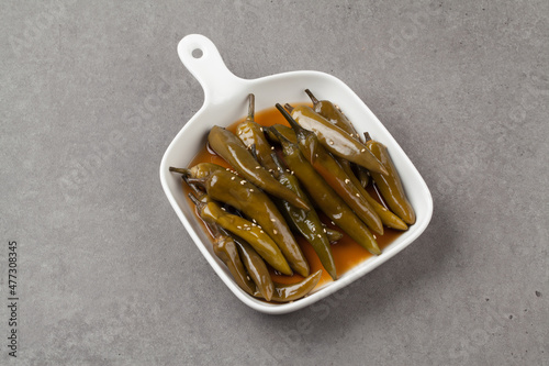 Slika na platnu Pickled red pepper, pickled red pepper, fermented side dish, side dish, Korean f