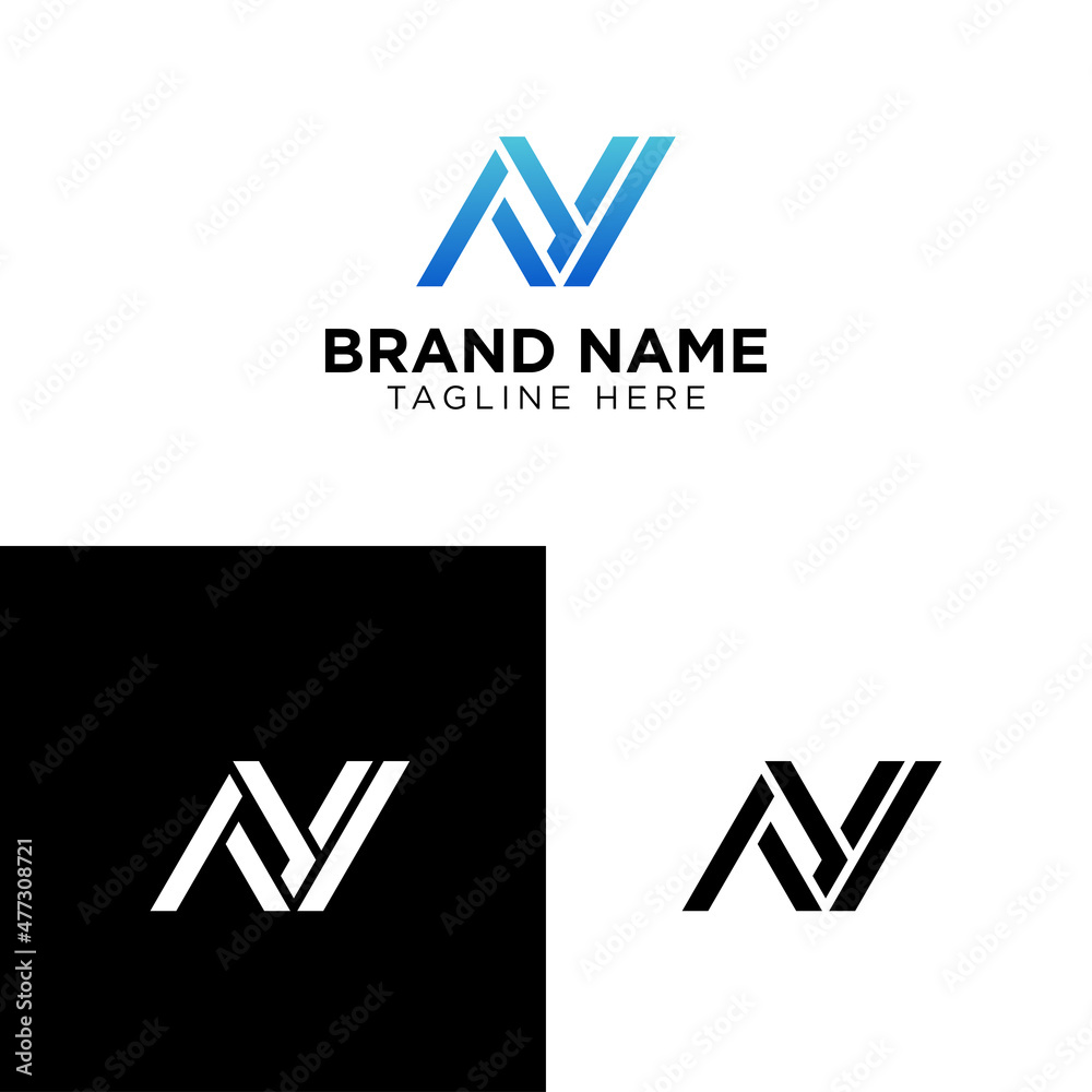 Initial NY YN modern monogram and elegant logo design, Professional Letters Vector - obrazy, fototapety, plakaty 