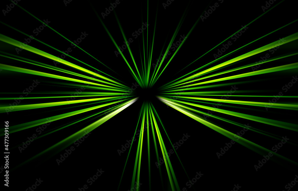 Abstract surface of blur radial zoom in green tones on a black background. Bright juicy background with radial, diverging, converging lines Abstract surface of blur radial zoom in green tones on a black background. Bright juicy background with radial, diverging, converging lines