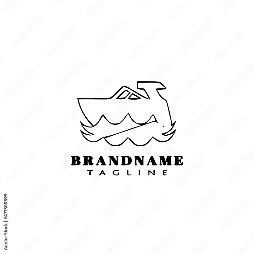 boat logo cartoon icon design template black isolated vector boat logo cartoon icon design template black isolated vector