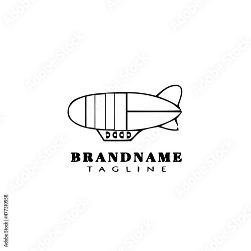 dirigible logo cartoon icon design template black isolated vector illustration