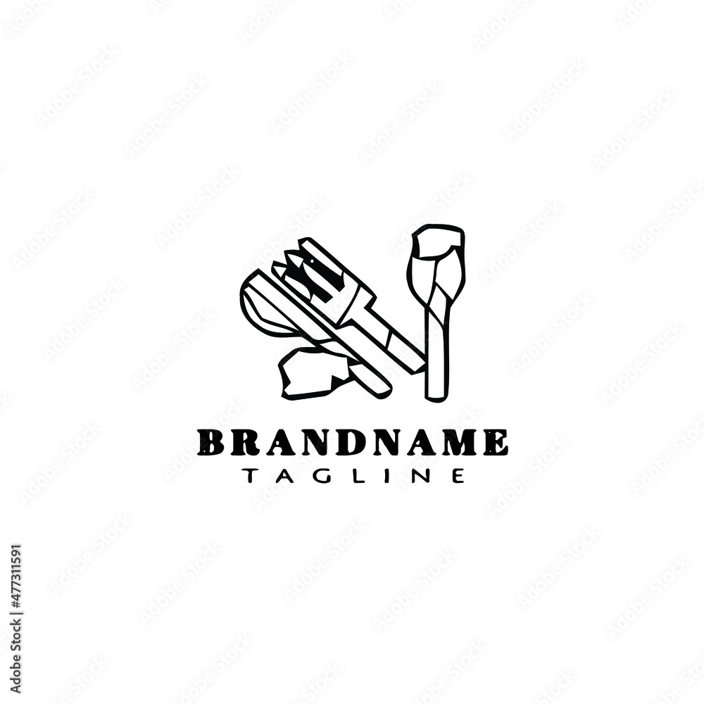 Fototapeta premium dirty dishes logo cartoon icon design template black isolated vector illustration
