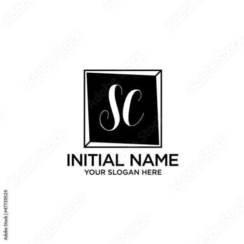 SC monogram logo template vector 