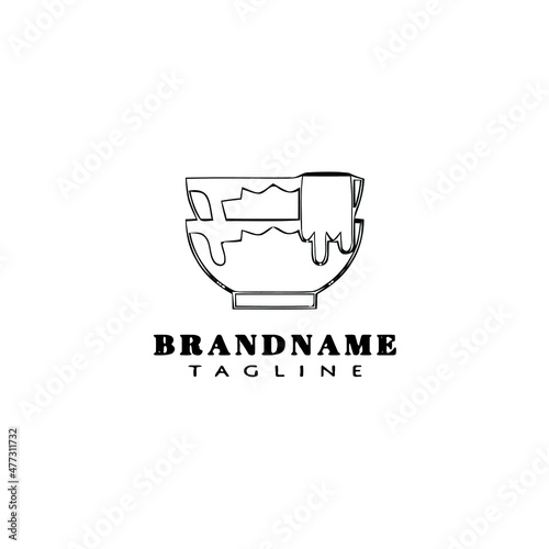dirty dishes logo cartoon icon design template black isolated vector illustration