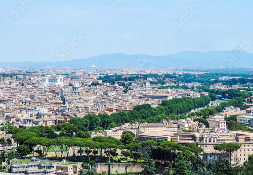 Panoramic view of Rome from a viewpoint at the dome of St Peter's Basilica - Rome, Italy © Bernard Barroso