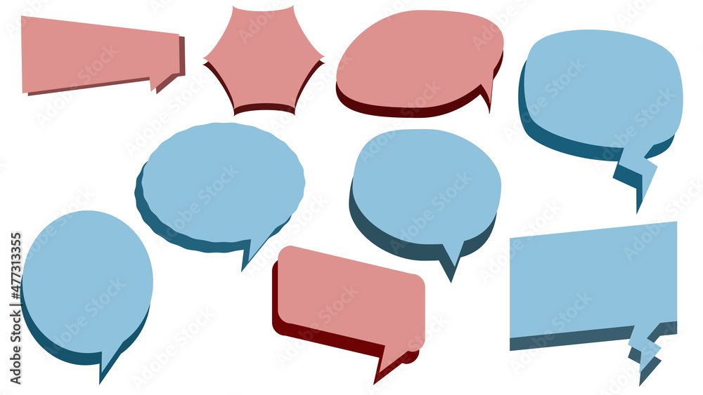 set of blank speech bubbles, conversation box, frame talk, speak ballon, thinking balloons, border frame, thought bubble