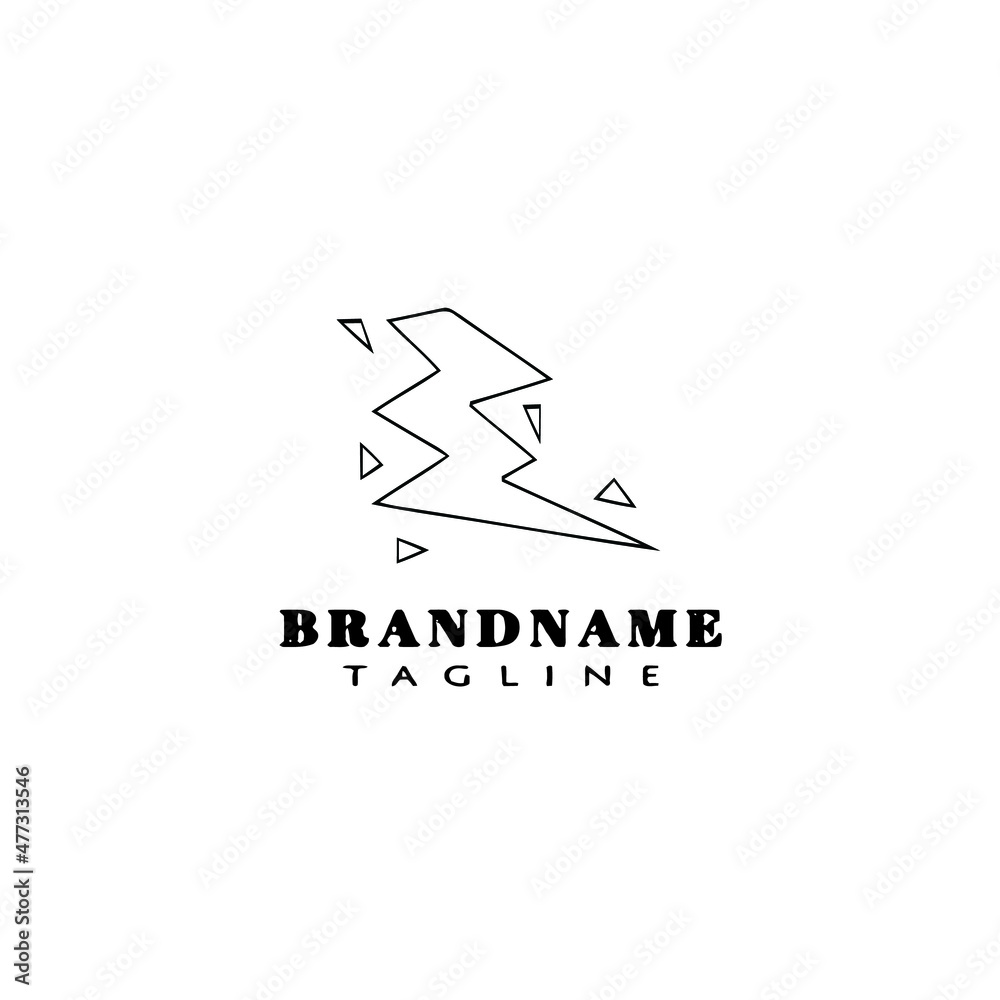 Fototapeta premium flash thunderbolt logo cartoon icon design template black isolated vector illustration