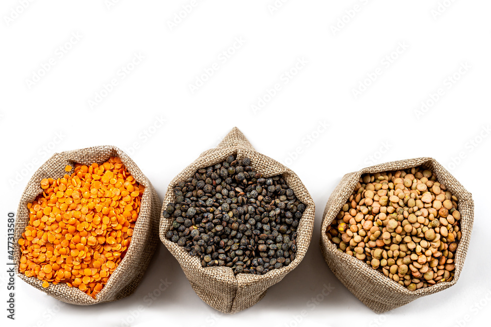 Green, coral and blonde lentils-Pulses Green, coral and blonde lentils-Pulses